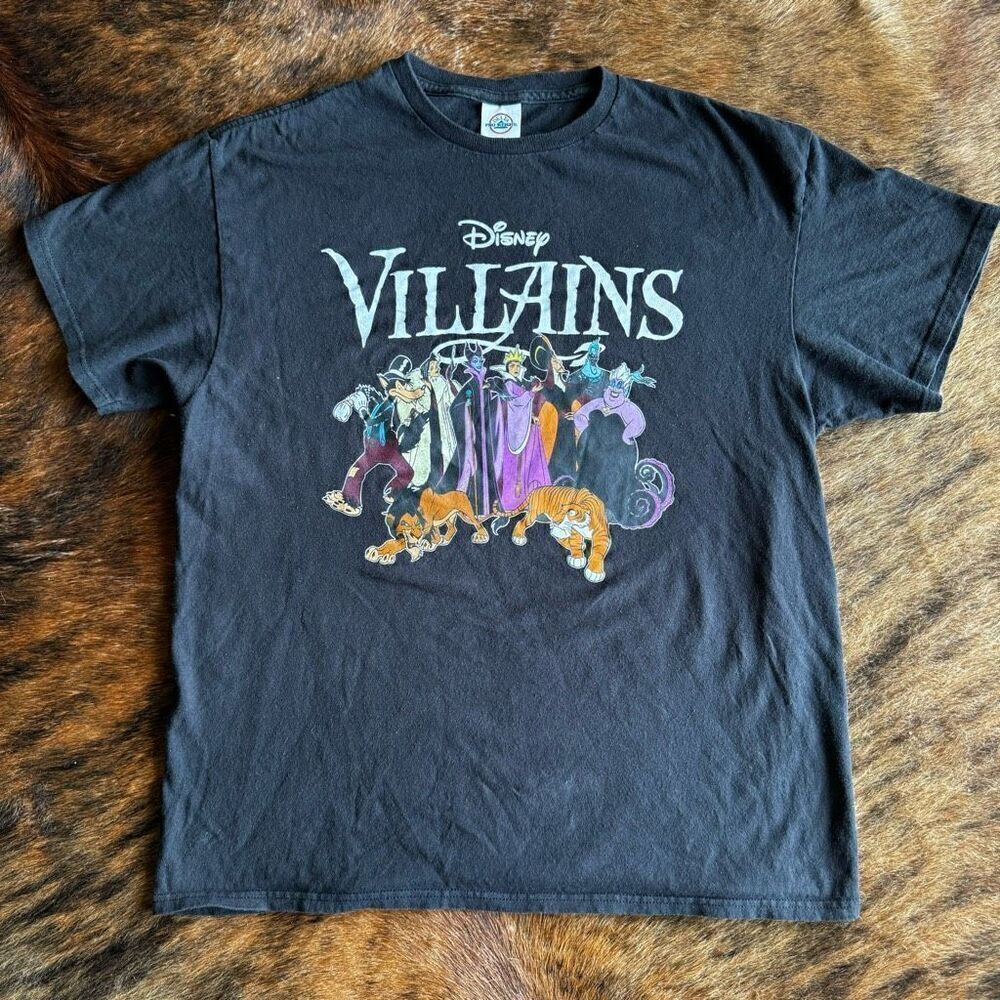 Disney Villains Black T-Shirt Size L Unisex